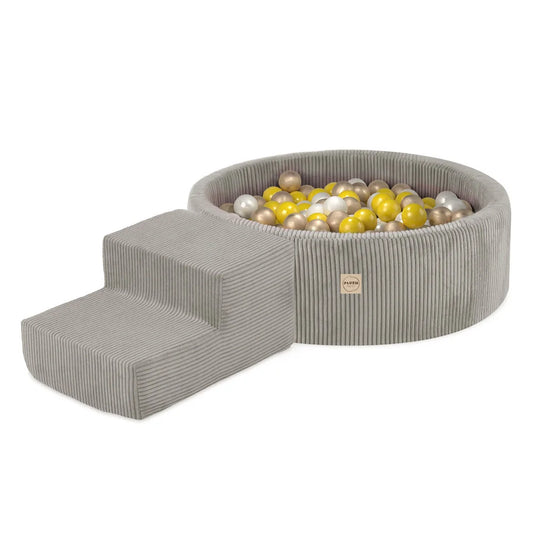 Plush Nest tumlesæt med boldbassin og 200 bolde – Beige, premium fløjl