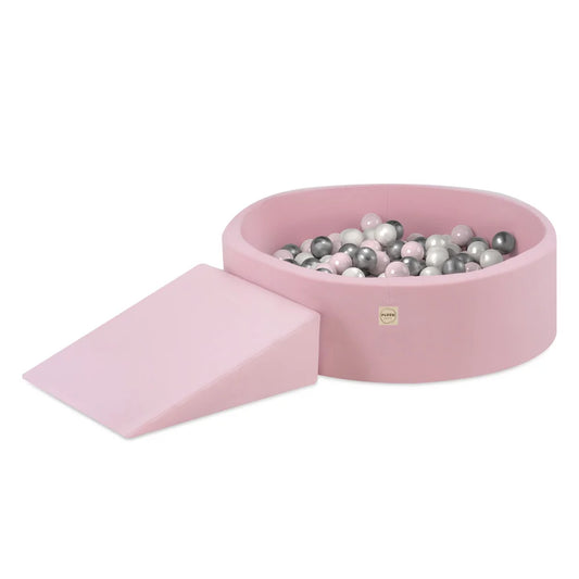 Plush Nest tumlesæt med boldbassin, triangel og 200 bolde, pink, smart bomuld