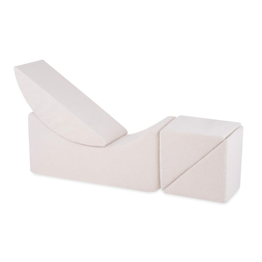 Plush Nest tumlesæt med 4 dele – Recliner 145x35x45 cm, creme lammeskind