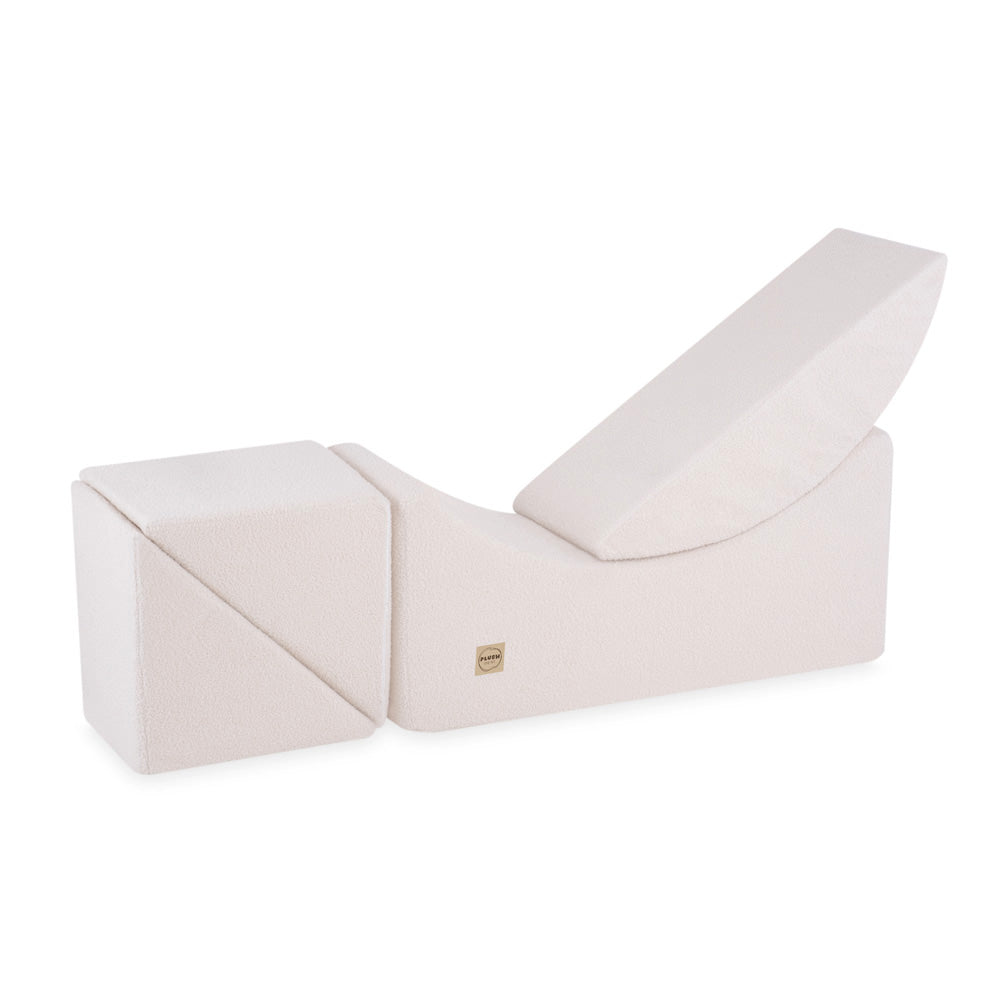 Plush Nest tumlesæt med 4 dele – Recliner 145x35x45 cm, creme lammeskind