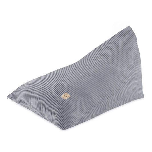 Plush Nest siddepuf, 120×80 cm, grå, premium fløjl