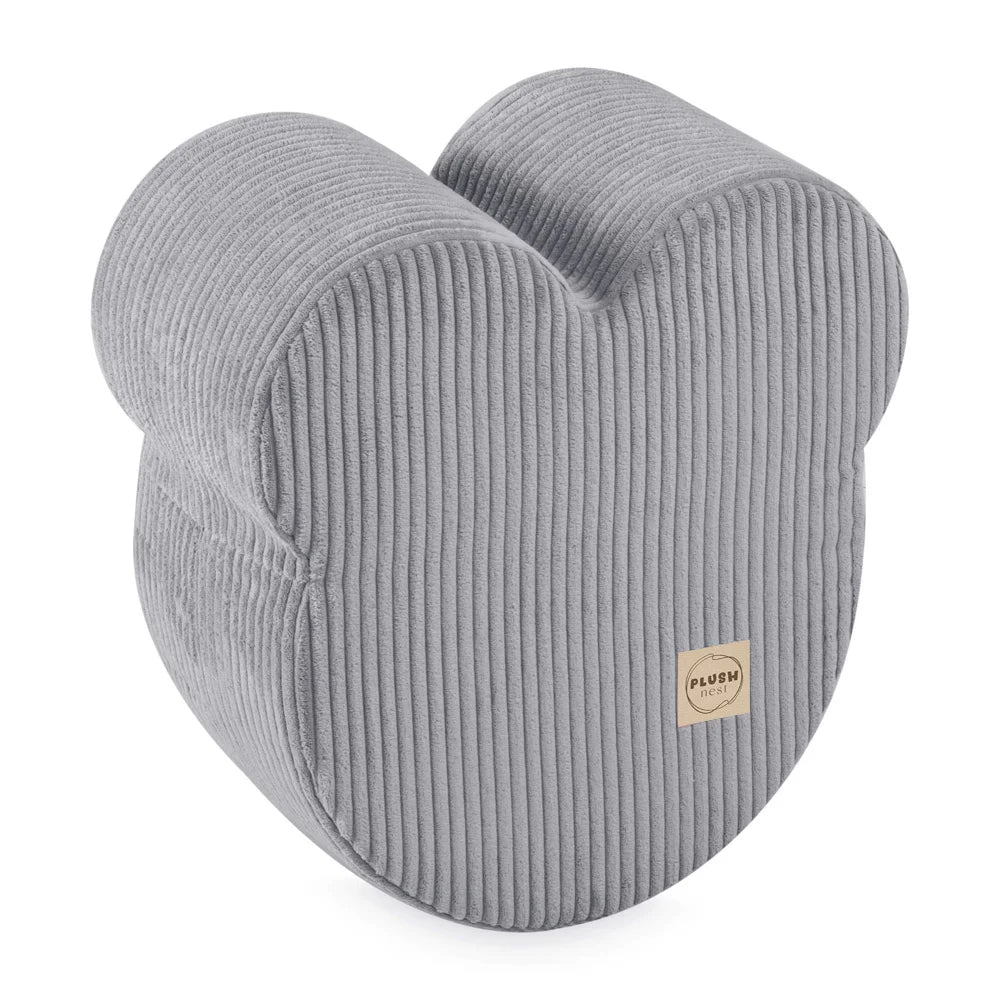 Plush Nest Teddy Bear Puff – puf 46x25 cm i grå fløjl