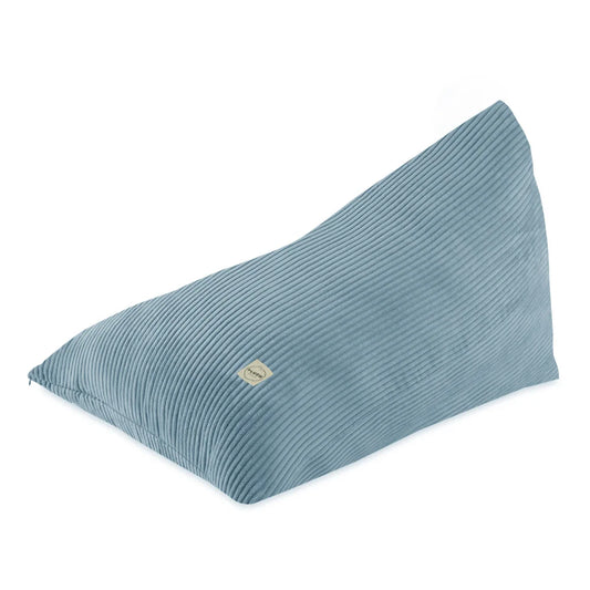 Plush Nest siddepuf, 120×80 cm, blå, premium fløjl