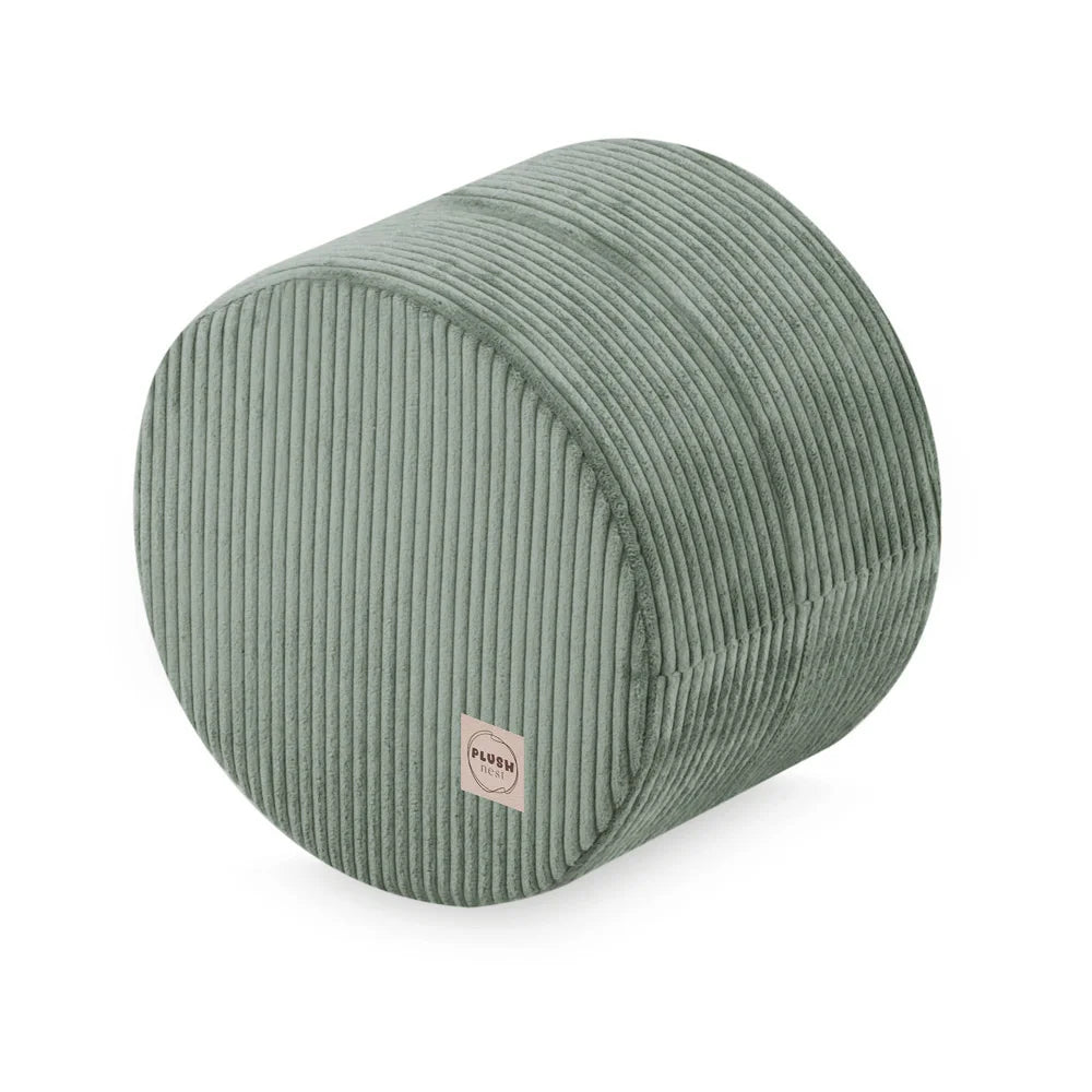 Plush Nest rund puf, 40×30 cm, grøn, premium fløjl