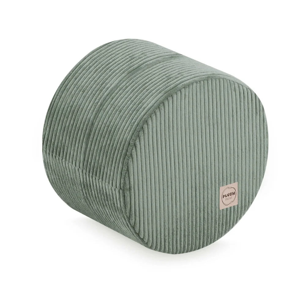 Plush Nest rund puf, 40×30 cm, grøn, premium fløjl