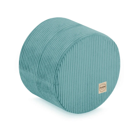Plush Nest rund puf, 40×30 cm, blå, premium fløjl
