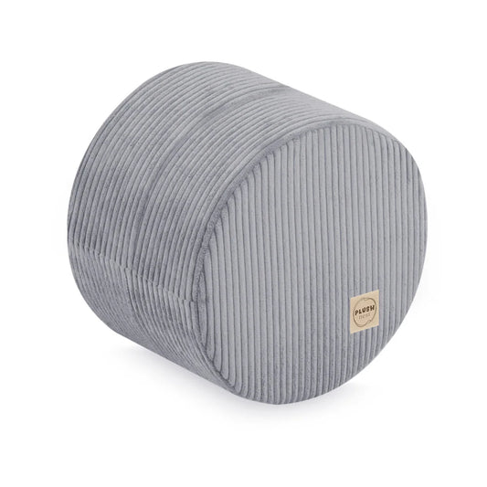 Plush Nest rund puf, 40×30 cm, grå, premium fløjl