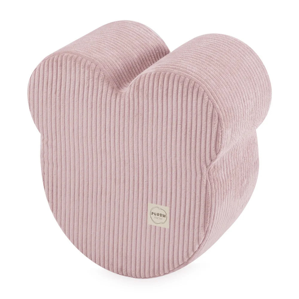 Plush Nest Teddy Bear Puff – puf 46x25 cm i lyserød fløjl
