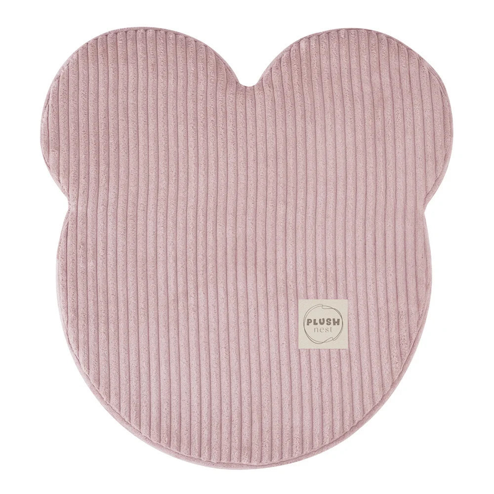 Plush Nest Teddy Bear Puff – puf 46x25 cm i lyserød fløjl