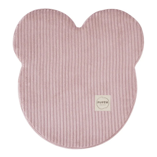 Plush Nest Teddy Bear Puff – puf 46x25 cm i lyserød fløjl