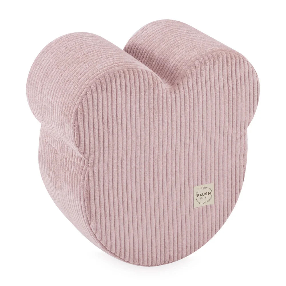 Plush Nest Teddy Bear Puff – puf 46x25 cm i lyserød fløjl