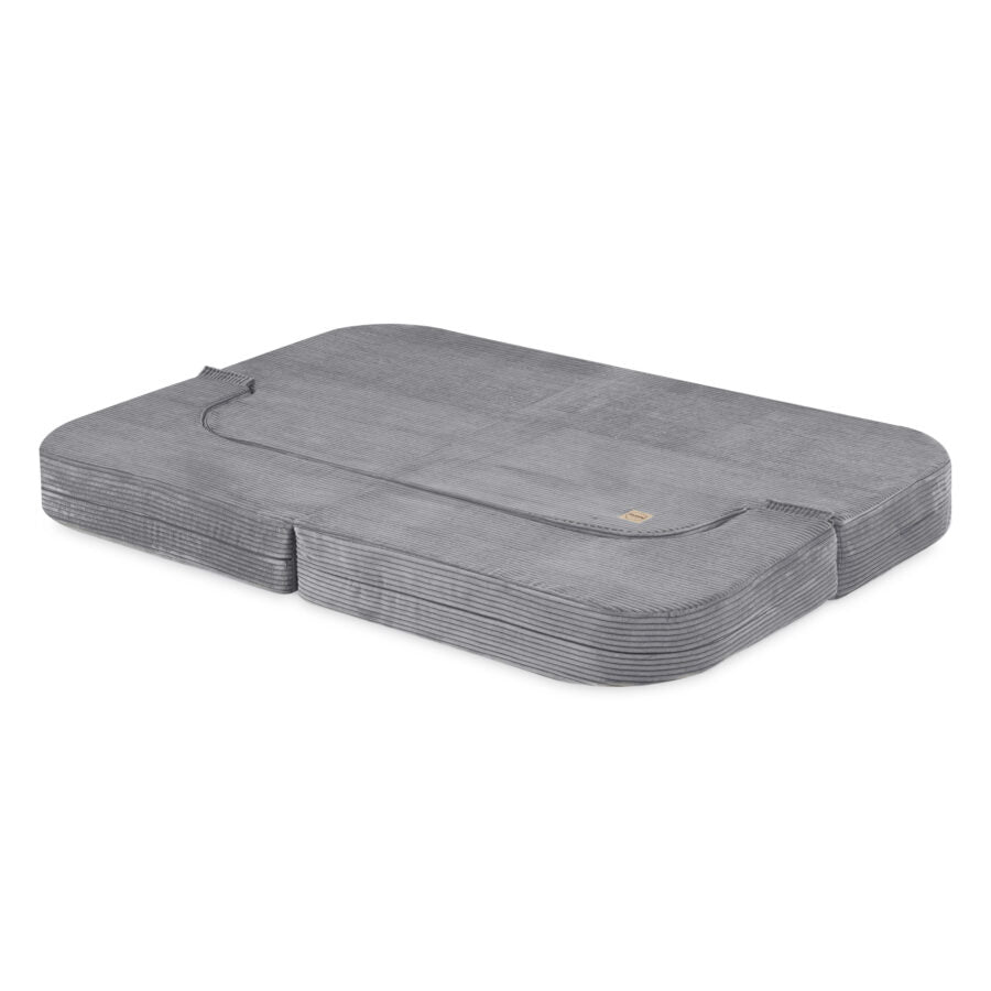 Plush Nest Foldie legesofa i fløjl 170 cm – grå