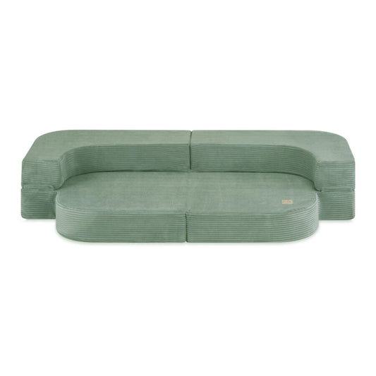 Plush Nest Foldie legesofa i fløjl 170 cm – grøn