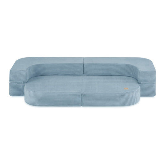 Plush Nest Foldie legesofa i fløjl 170 cm – blå
