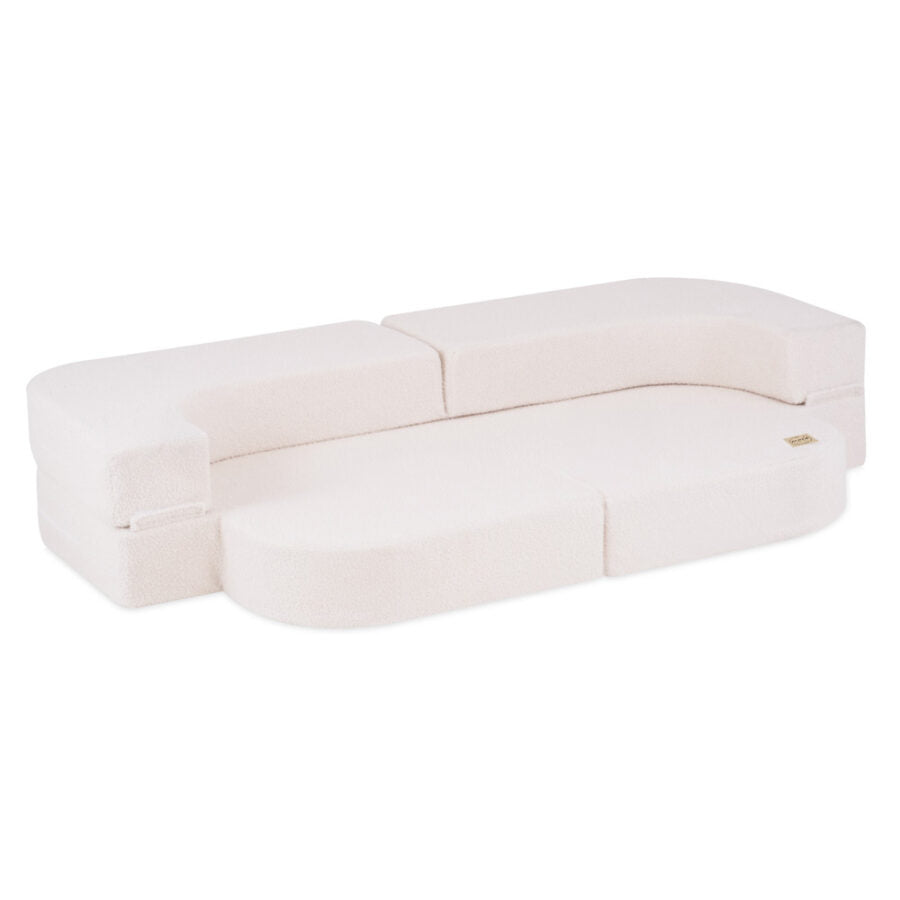 Plush Nest Foldie legesofa i bouclé 170 cm – creme