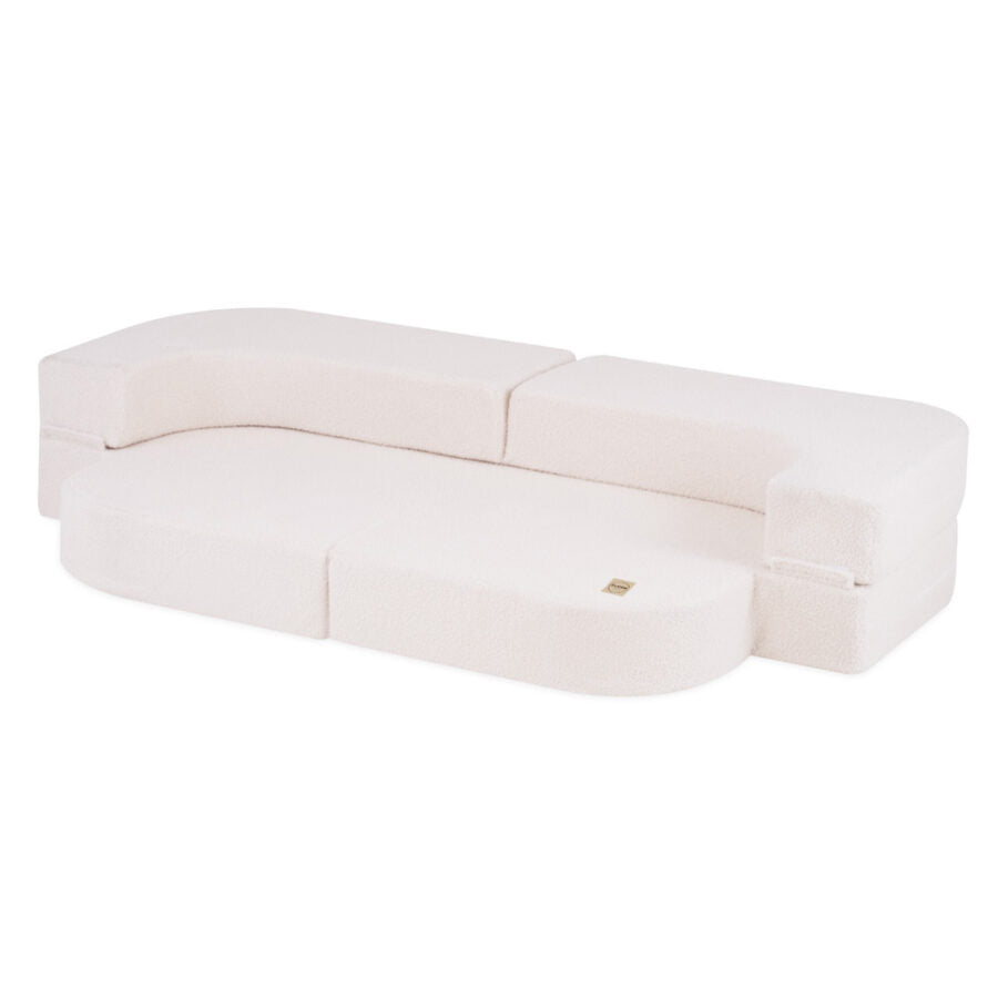 Plush Nest Foldie legesofa i bouclé 170 cm – creme