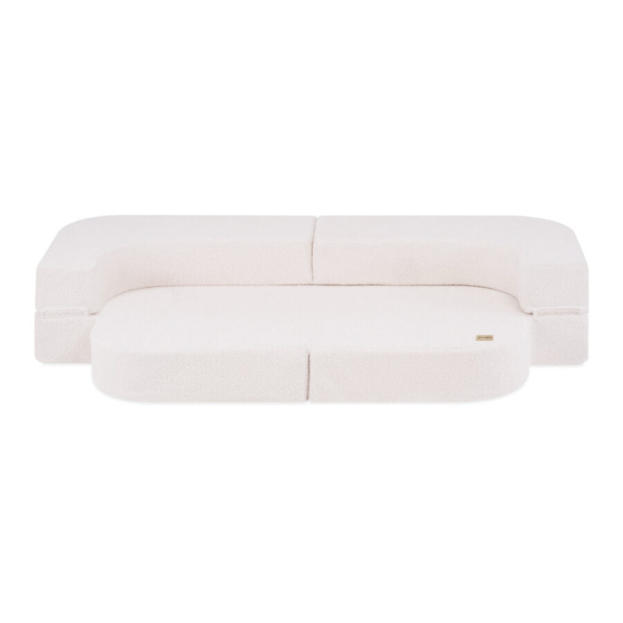 Plush Nest Foldie legesofa i bouclé 170 cm – creme