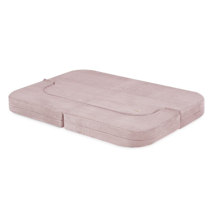 Plush Nest Foldie legesofa i fløjl 170 cm – lyserød