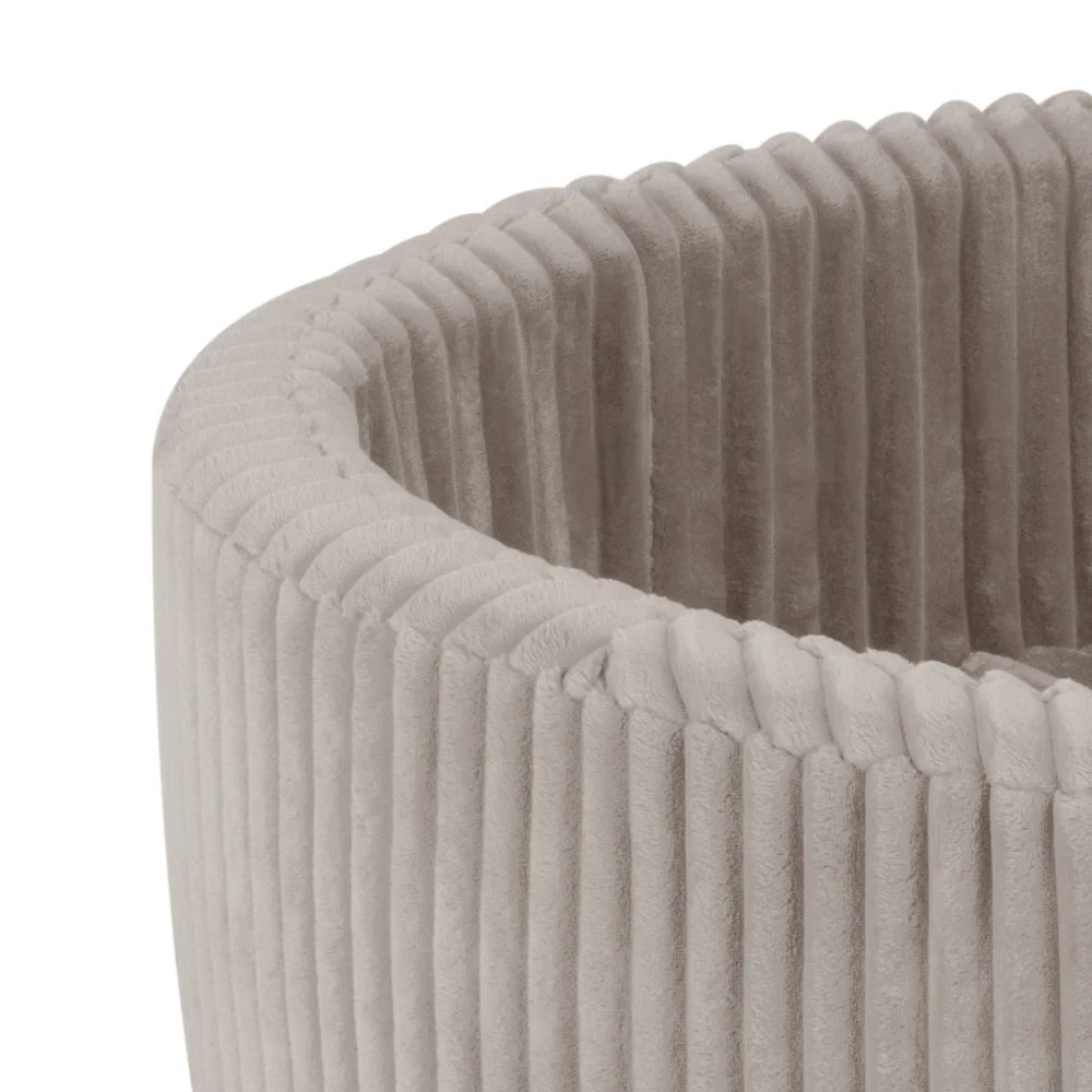 Plush Nest Boldbassin med 200 bolde – Beige Puffy Lamell, 90x30 cm, Rund