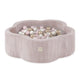 Plush Nest blomsterformet boldbassin – Floral Fun Zone, lyserød fløjl, 95×30 cm, inkl. 300 bolde
