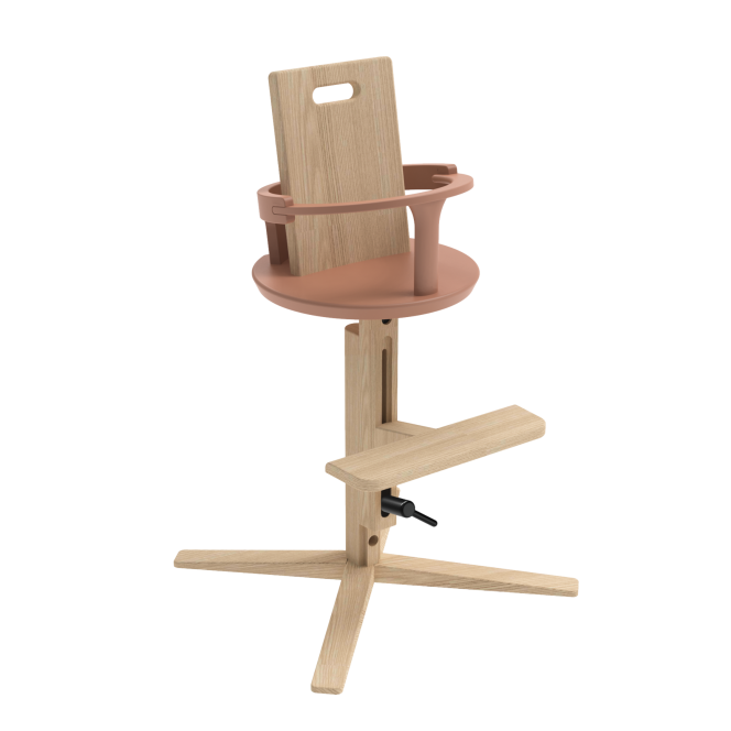 Norstol Peak højstol med babyindsats – coral