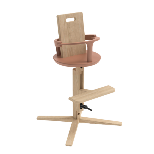 Norstol Peak højstol med babyindsats – coral