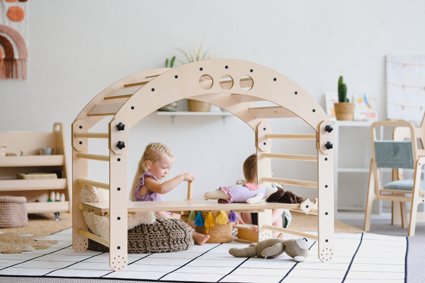Luula Albero Montessori Klatresæt – Klatretrekant, Balancebue og Rampe uden Madras