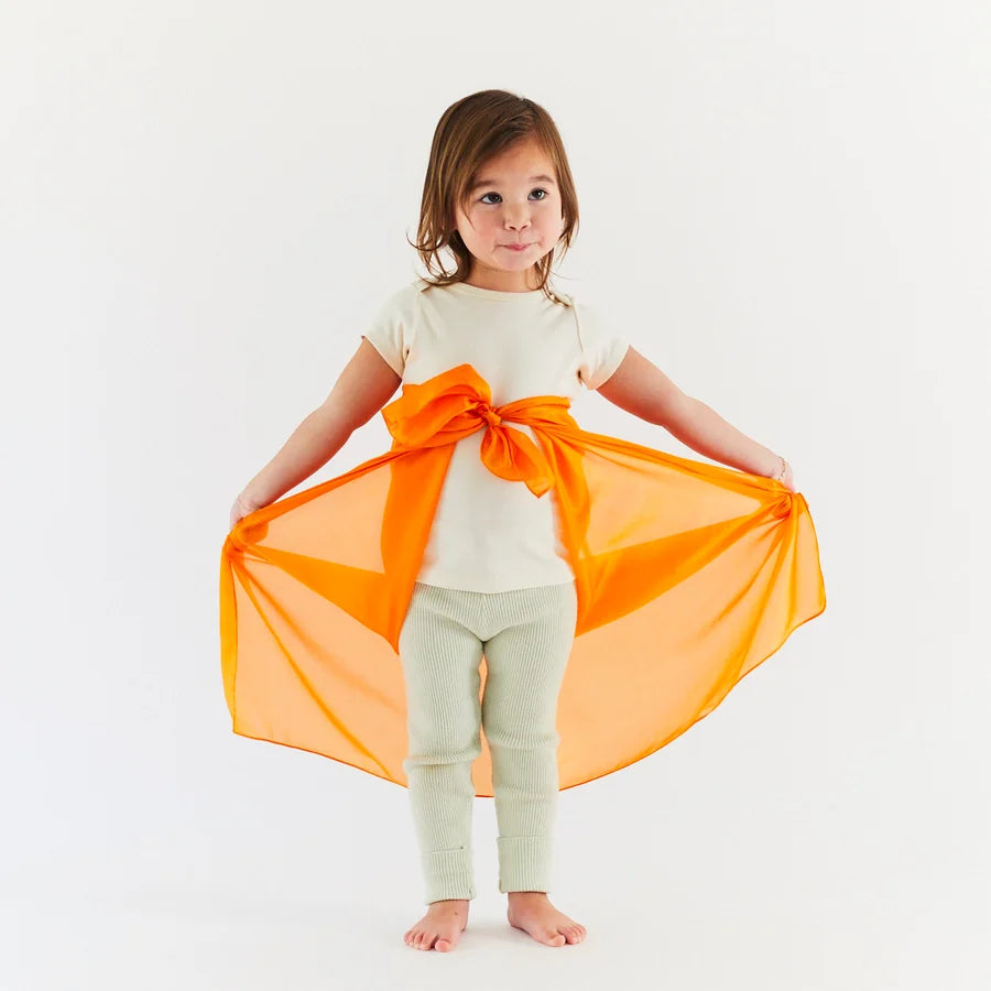 Sarah's Silks ensfarvet legesilke 90 x 90 cm – Orange
