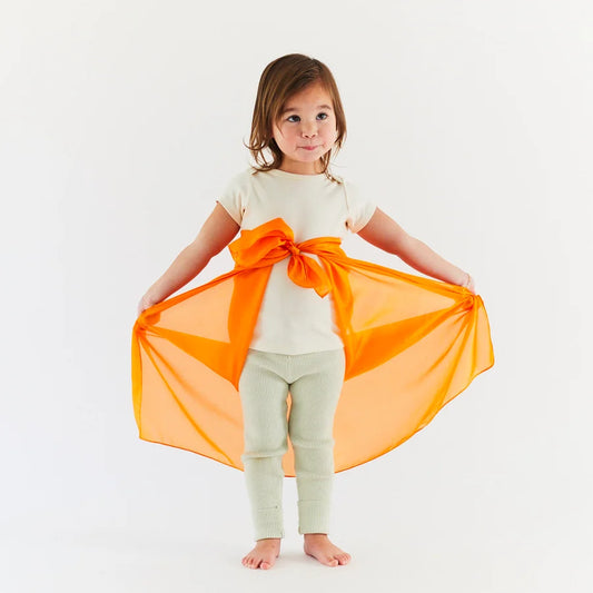 Sarah's Silks ensfarvet legesilke 90 x 90 cm – Orange