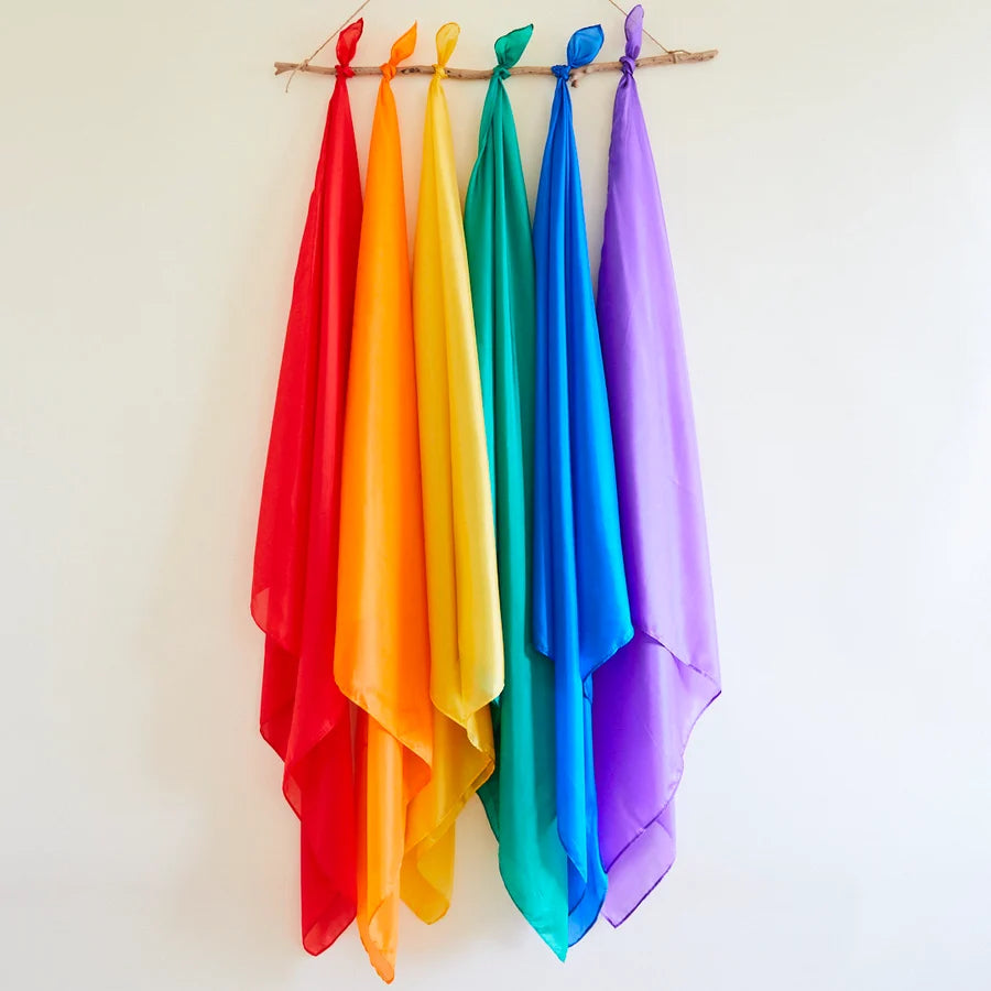Sarah's Silks ensfarvet legesilke 90 x 90 cm – Orange