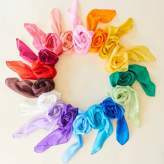 Sarah's Silks ensfarvet legesilke 90 x 90 cm – Lyserød