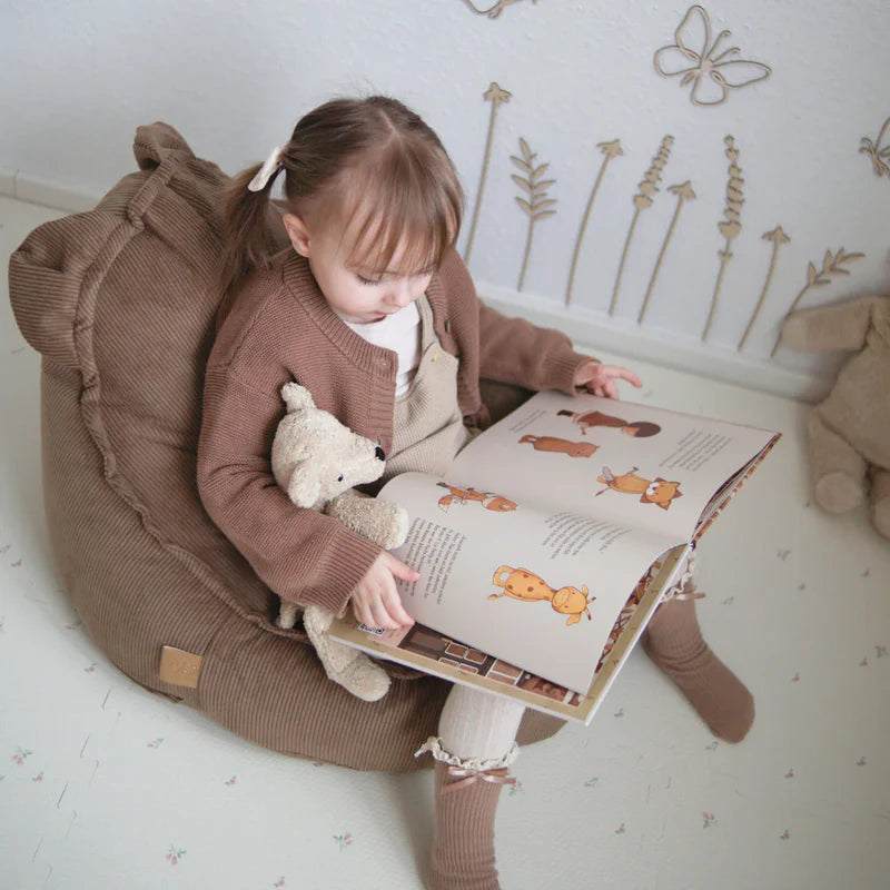 MeowBaby® sækkestol i Slimcord Teddy – Brun