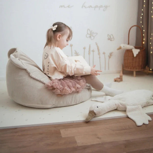 MeowBaby® sækkestol i Slimcord Teddy – Beige