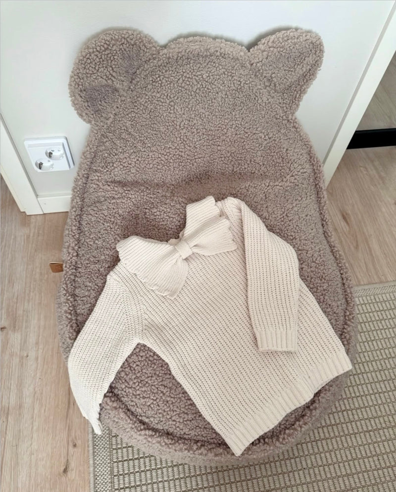 MeowBaby® Bearly Sækkestol – Teddy Grå