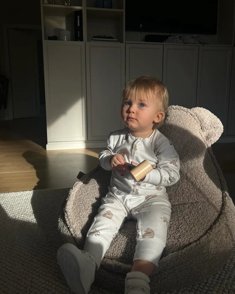 MeowBaby® Bearly Sækkestol – Teddy Grå