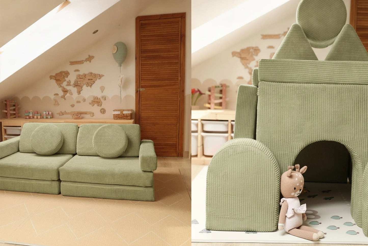 Shappy legesofa 160 cm - Pure Corduroy - Matcha