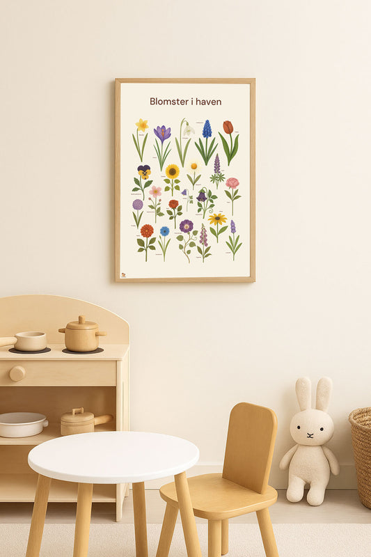 Blomster i haven – Plakat (35x50 / 50x70 cm)