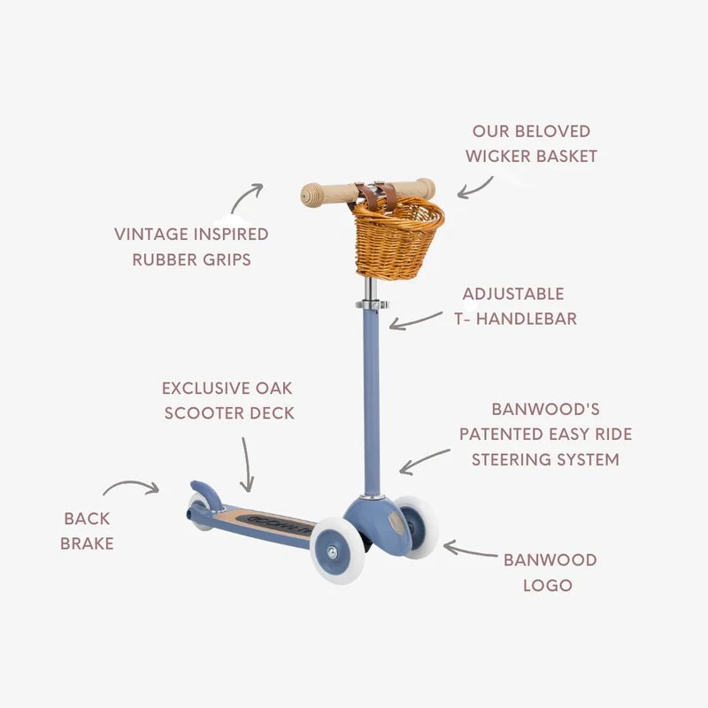 Banwood trehjulet løbehjul Vintage til børn – Blue