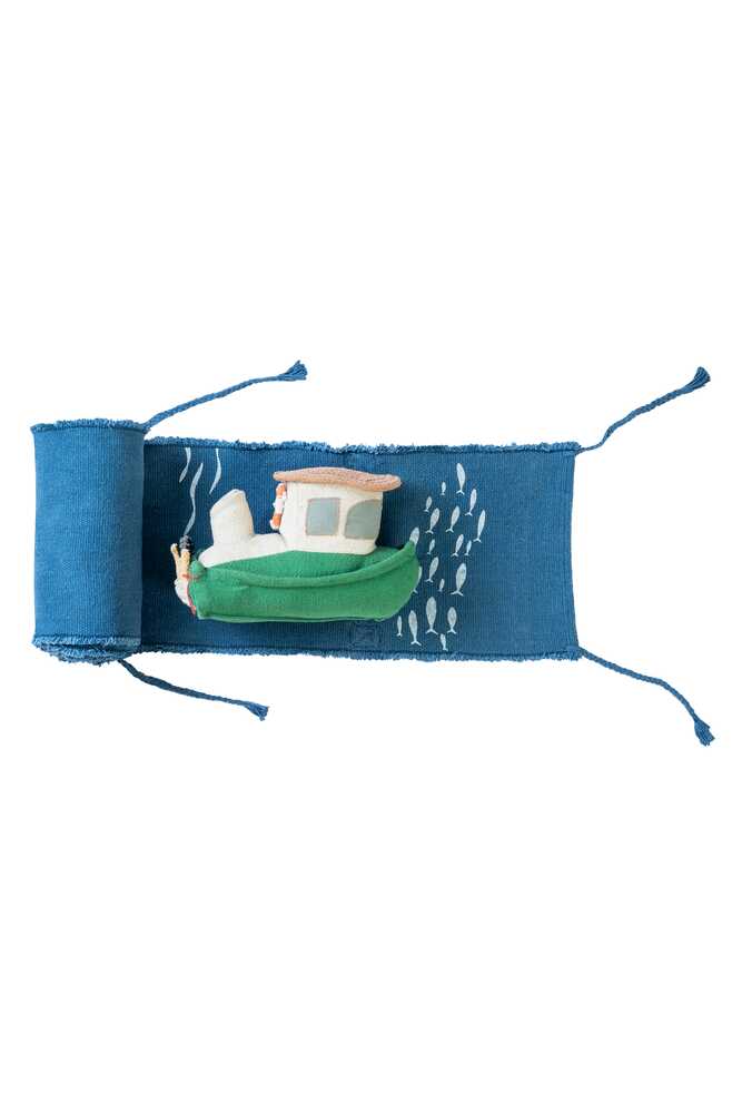 Lorena Canals Green Toy Ride & Roll Sea Clean Up Boat – rolleleg om havet