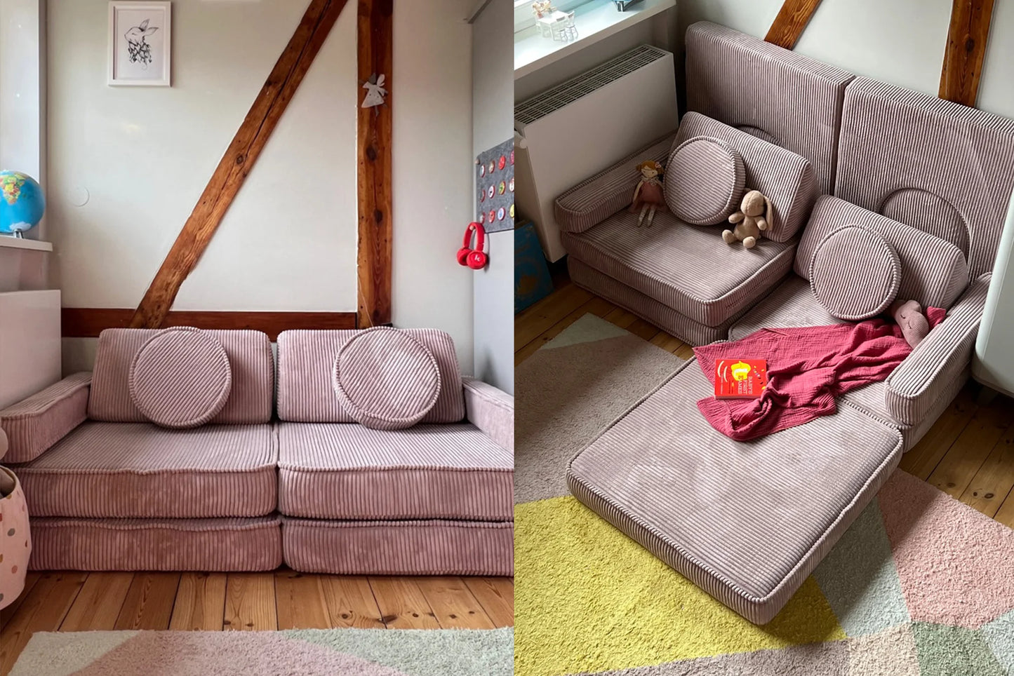 Shappy legesofa 160 cm - Original Corduroy - Candy