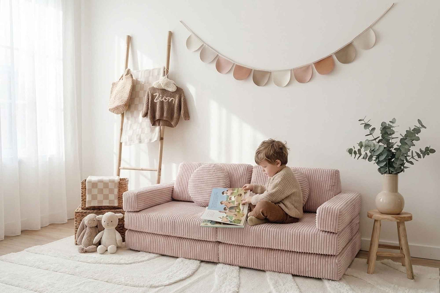 Shappy legesofa 160 cm - Pure Corduroy - Candy
