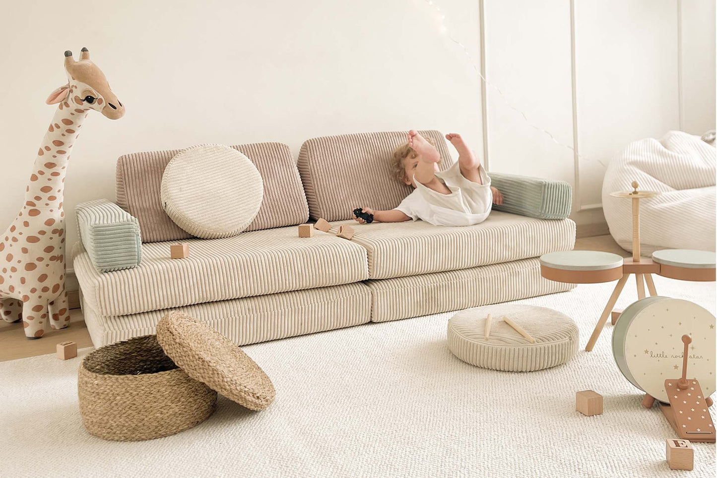 Shappy legesofa 160 cm - Pure Corduroy - Lollipop
