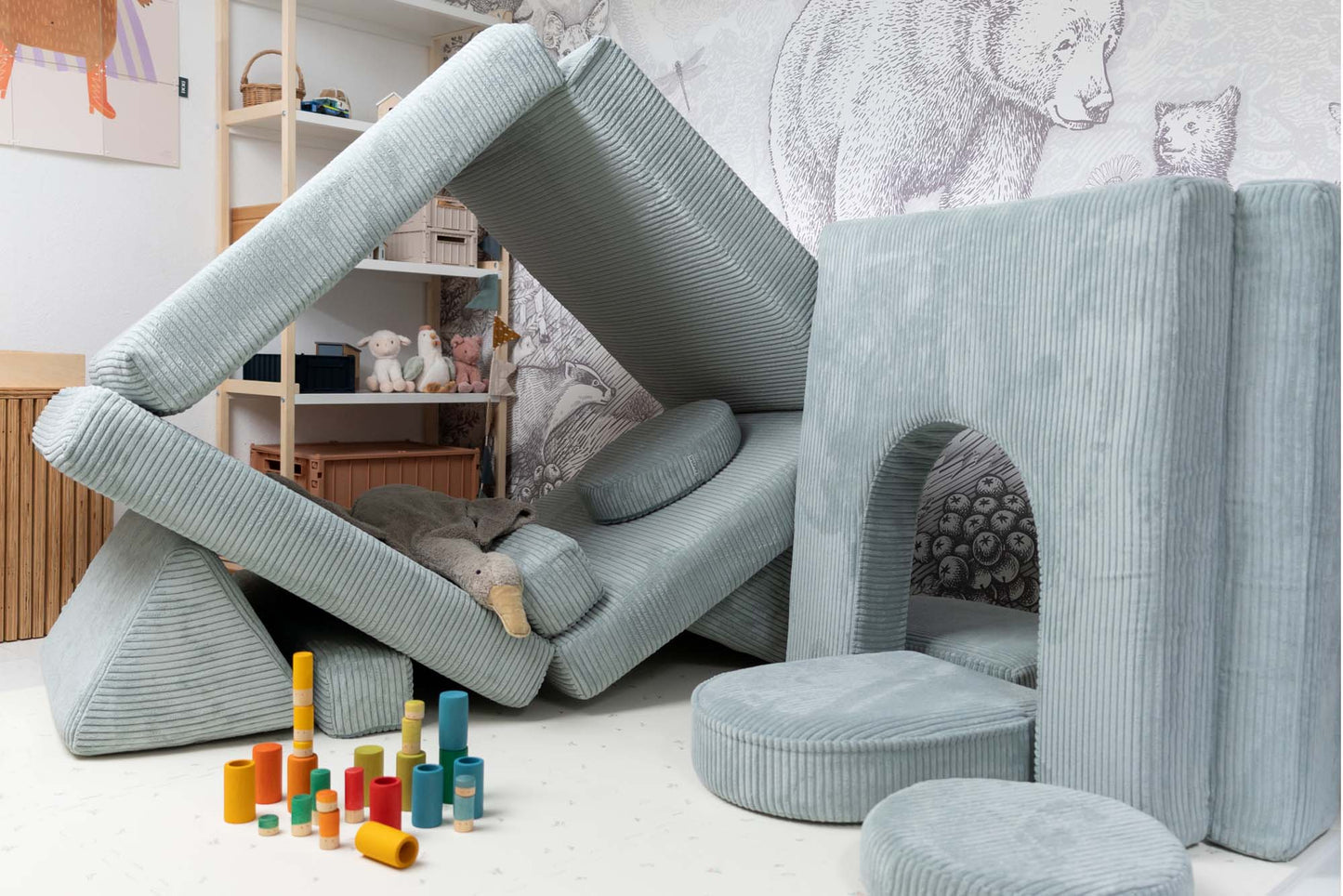 Shappy legesofa 160 cm - Pure Corduroy - Peppermint