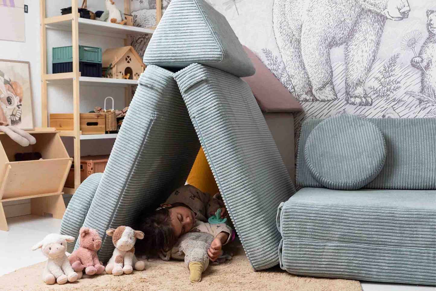 Shappy legesofa 160 cm - Pure Corduroy - Peppermint