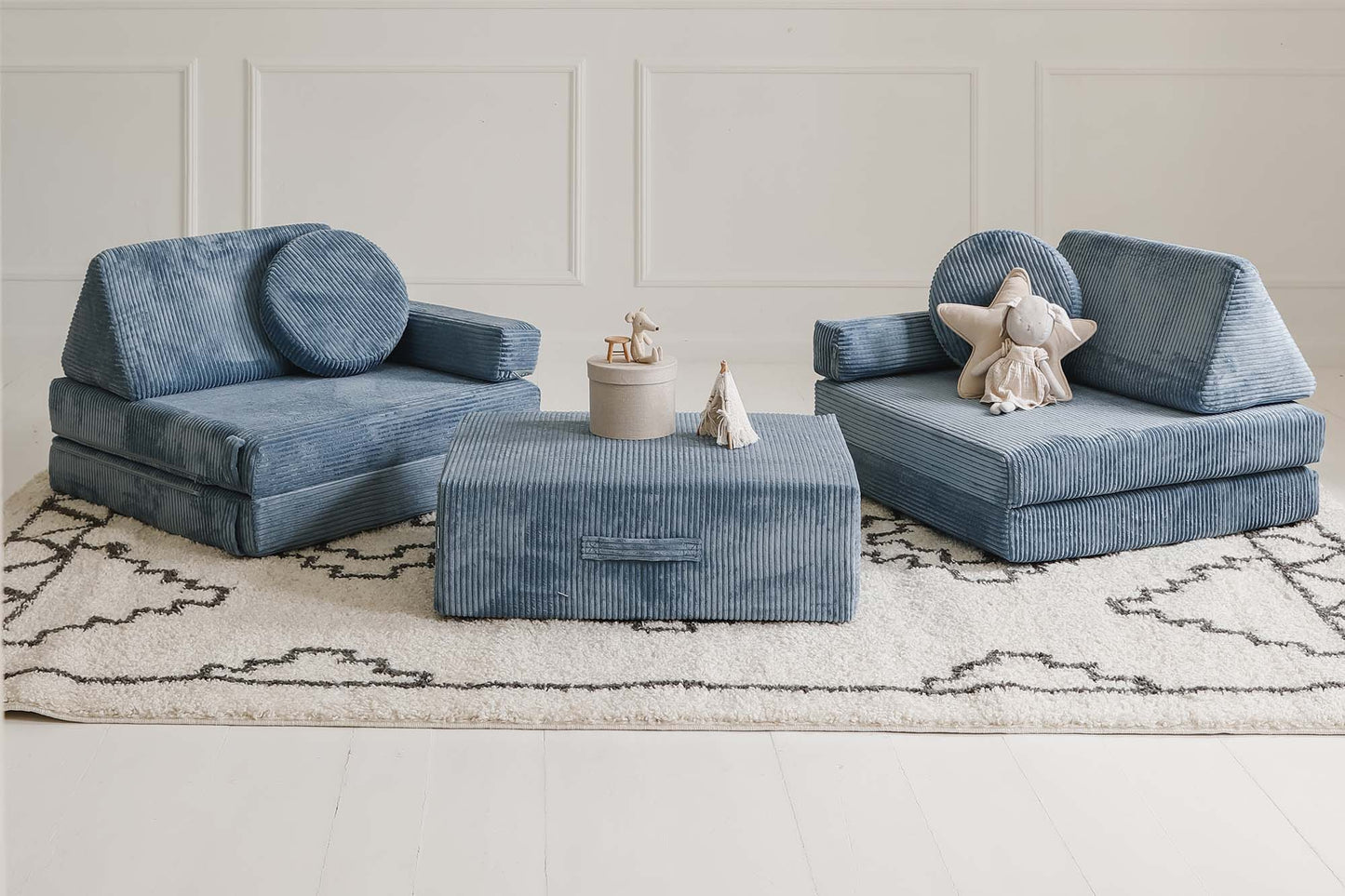 Shappy legesofa 160 cm - Pure Corduroy - Sky Sugar