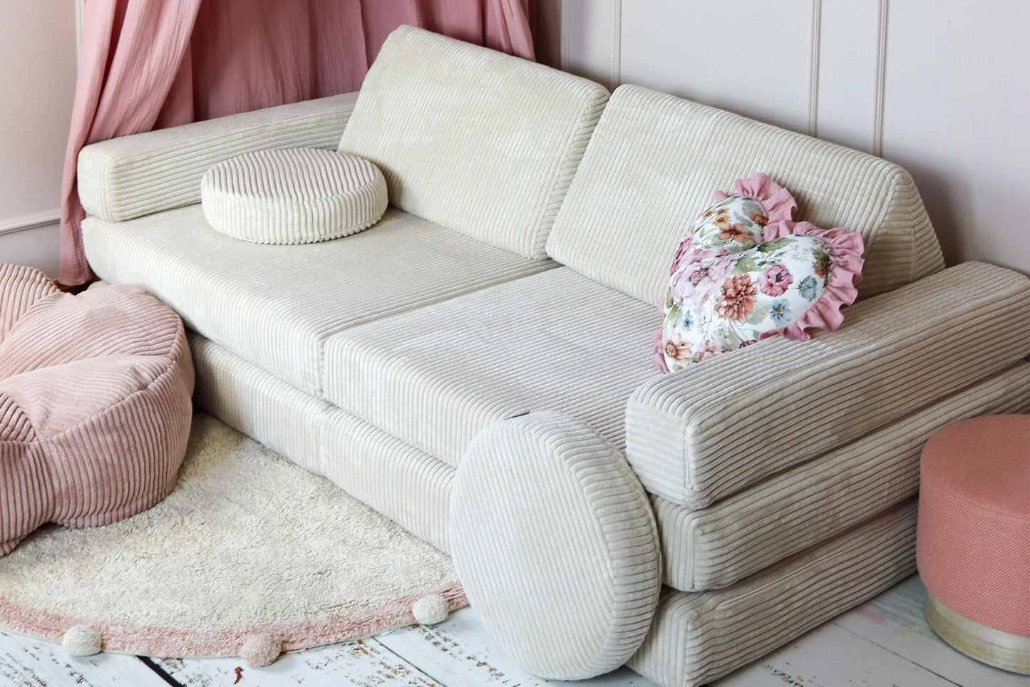 Shappy legesofa 160 cm - Pure Corduroy - Vanilla