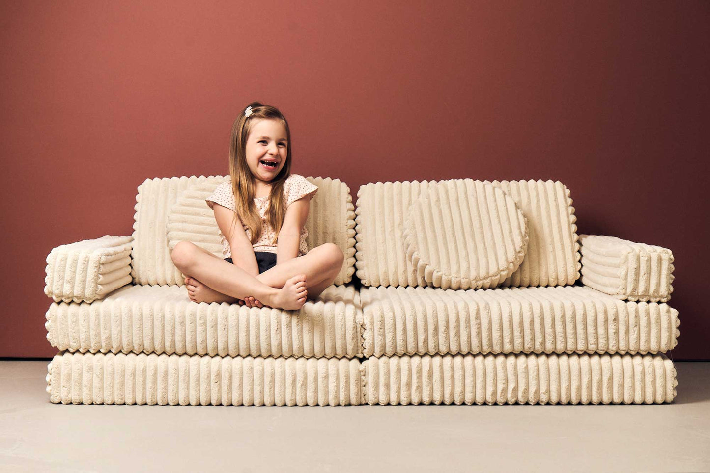 Shappy legesofa 160 cm – Pure Corduroy Waffle – Cream Beige