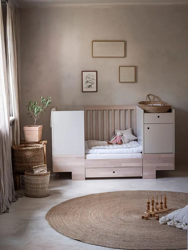 Wood Luck Design - Smart - tremme-/børneseng 80x120 cm til 80x160 cm – sand beige