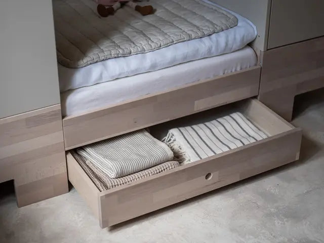 Wood Luck Design - Smart - tremme-/børneseng 80x120 cm til 80x160 cm – sand beige
