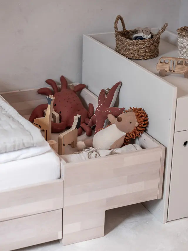 Wood Luck Design - Smart - tremme-/børneseng 80x120 cm til 80x160 cm – sand beige